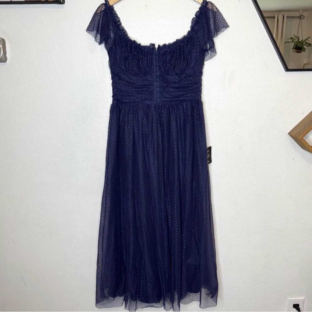Lulus Navy Blue Off-Shoulder Dress